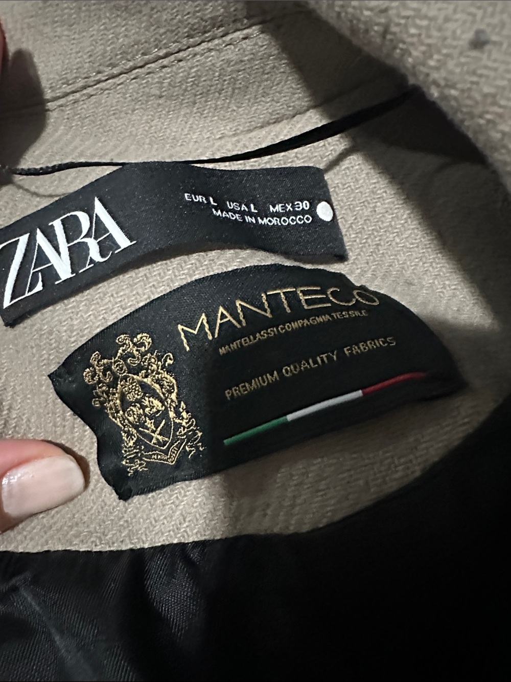 Zara Oversized Beige Wool Double-Coat - Picture 5 of 7
